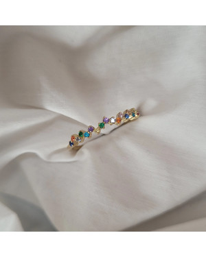 Ring with colorful stones 8k