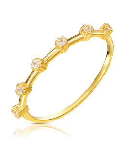 Ring with cubic zirconia stones 8k