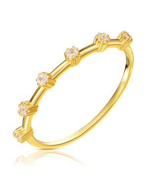 Ring with cubic zirconia stones 8k