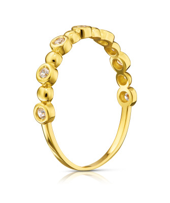 Thin golden ring white stones