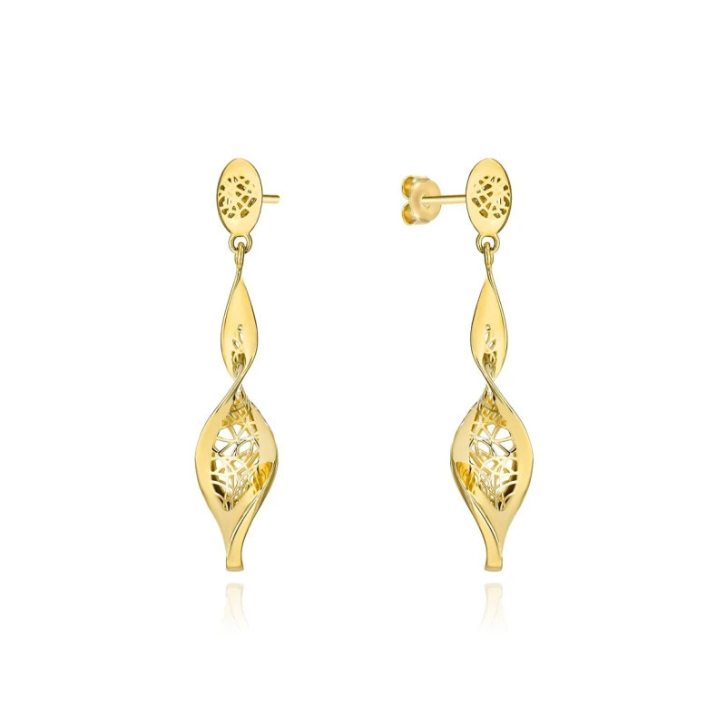⭐ Gold screw-on earrings with openwork decoration ♥ GoldJewellery
