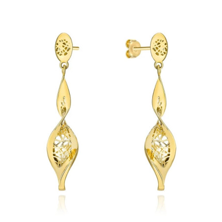 ⭐ Gold screw-on earrings with openwork decoration ♥ GoldJewellery