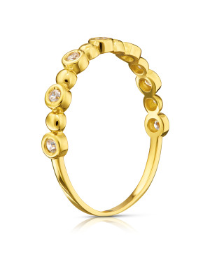 Thin golden ring white stones