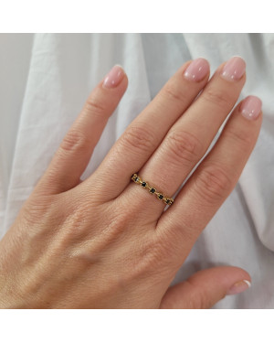 Delicate ring black stones 8k gold