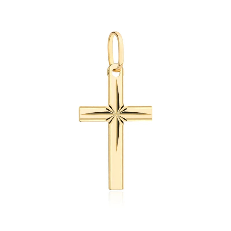 ⭐ Gold cross decorated with diamonds in the middle ♥ GoldJewellery