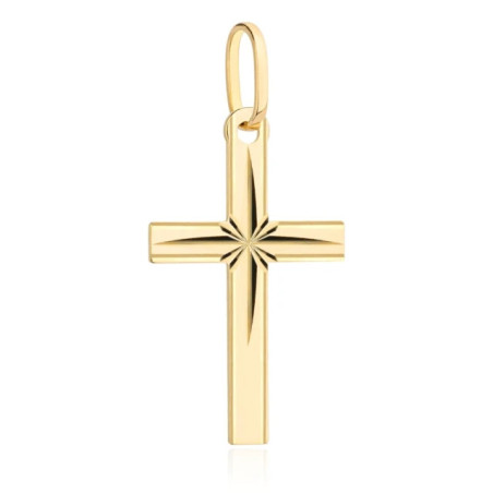 ⭐ Gold cross decorated with diamonds in the middle ♥ GoldJewellery