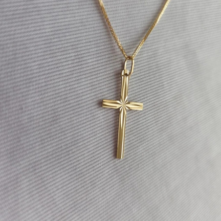 ⭐ Gold cross decorated with diamonds in the middle ♥ GoldJewellery