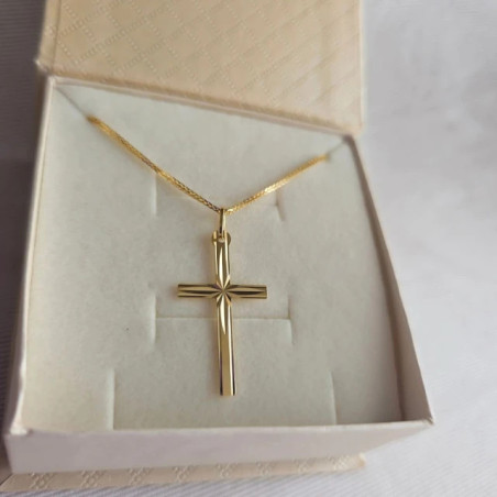⭐ Gold cross decorated with diamonds in the middle ♥ GoldJewellery