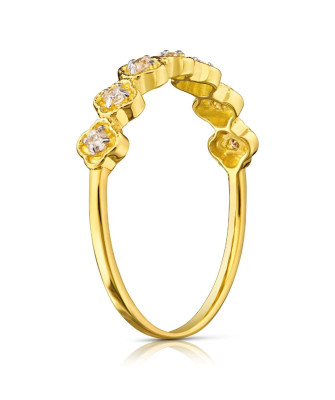 Gold ring 8k white zircons