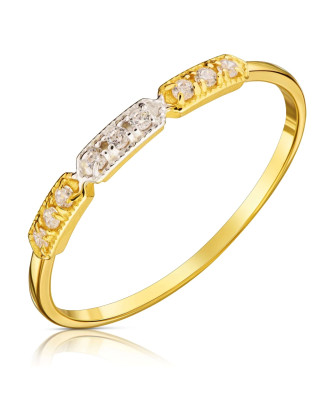 Gold ring white stones