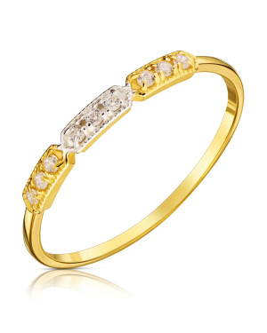 Gold ring white stones