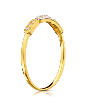 Gold ring white stones