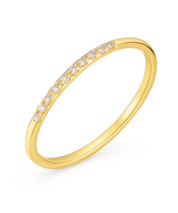 Delicate gold ring with cubic zirconia