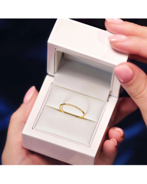Delicate gold ring with cubic zirconia