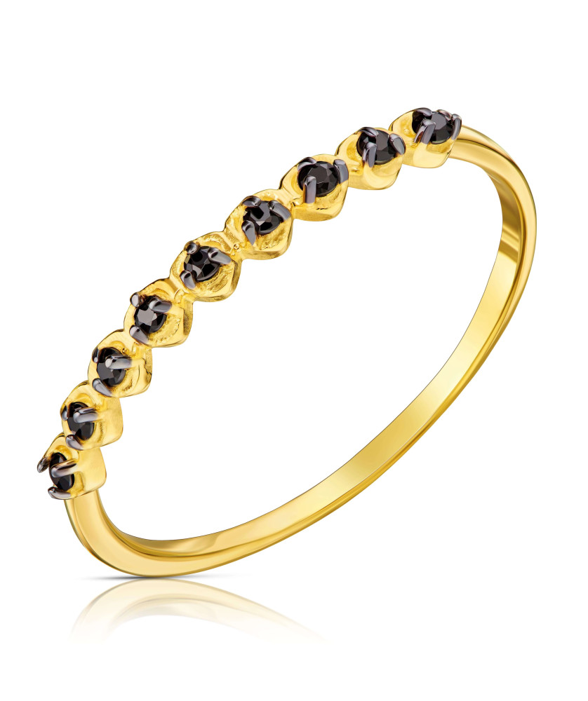 Original ring with black stones
