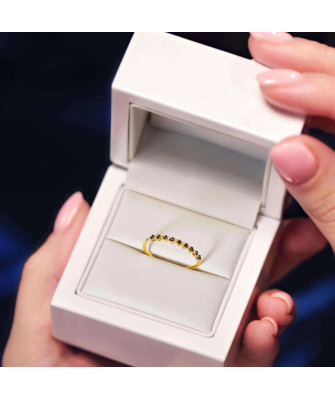 Original ring with black stones