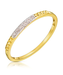 Gold delicate ring zirconia 8k