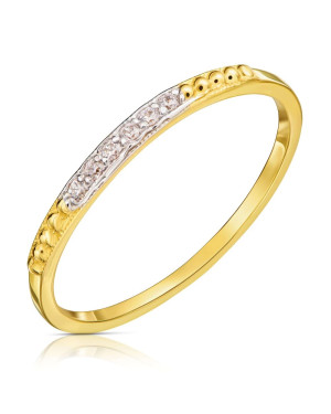 Gold delicate ring zirconia 8k
