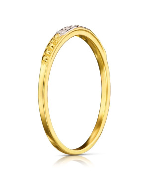 Gold delicate ring zirconia 8k
