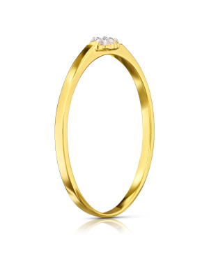 Minimalist gold ring 8k zirconia