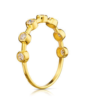 Gold ring white stones 8k