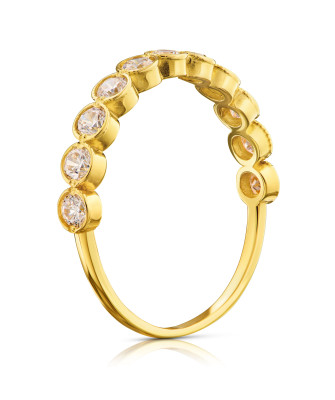 Gold ring 8k white zircons