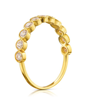 Gold ring 8k white zircons