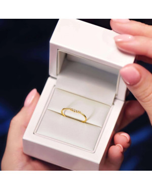 8ct Gold Delicate Cubic Zirconia Band Ring
