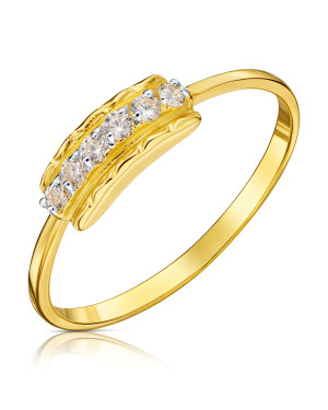 Gold ring white stones 8k