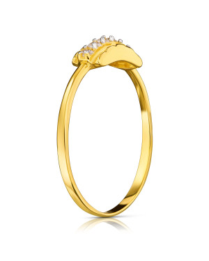 Gold ring white stones 8k