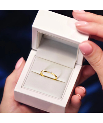 Ring with cubic zirconia gold 8k