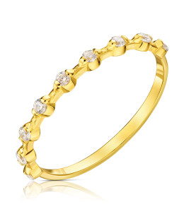 Thin ring with cubic zirconia 14k