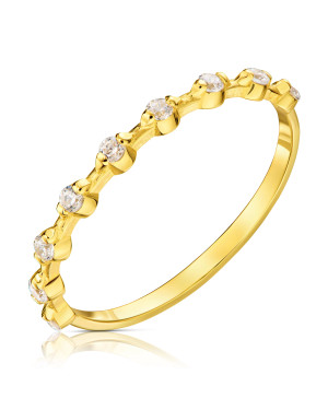 Thin ring with cubic zirconia 14k