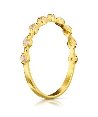 Thin ring with cubic zirconia 14k