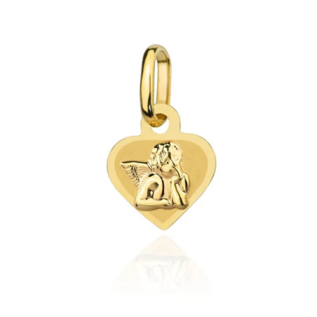 ⭐ Gold angel pendant with a heart ♥ GoldJewellery
