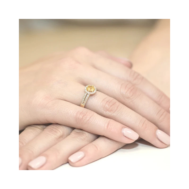 Gold ring with diamond EY-87 citrine | GoldJewellery