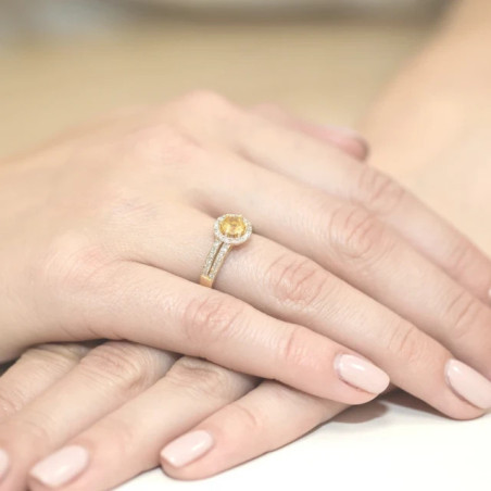 Gold ring with diamond EY-87 citrine | GoldJewellery