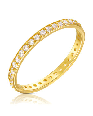 Gold ring with cubic zirconia 14k