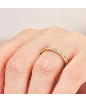 Gold ring with cubic zirconia 14k