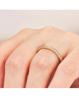 Gold ring with cubic zirconia 14k