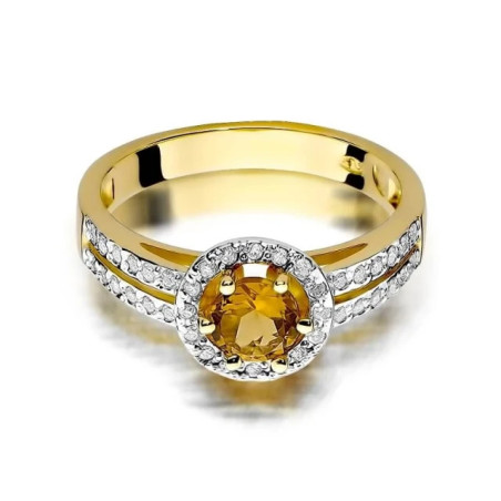 Gold ring with diamond EY-87 citrine | GoldJewellery