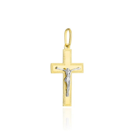 ⭐ Gold cross decorated with diamonds with Jesus in two colors of gold ♥ GoldJewellery