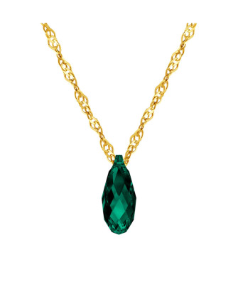 8k Gold Necklace with Bottle-Green Swarovski Crystal – Elegant Women’s Jewellery