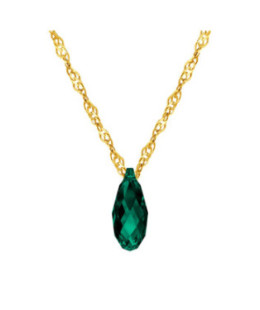 8k Gold Necklace with Bottle-Green Swarovski Crystal – Elegant Women’s Jewellery