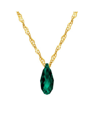 8k Gold Necklace with Bottle-Green Swarovski Crystal – Elegant Women’s Jewellery
