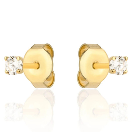 ⭐ Gold earrings with central white zircon ♥ GoldJewellery