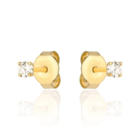 ⭐ Gold earrings with central white zircon ♥ GoldJewellery