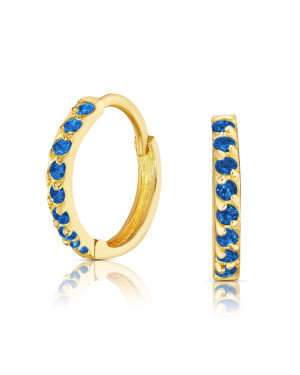 Sapphire cubic zirconia gold earrings 14k