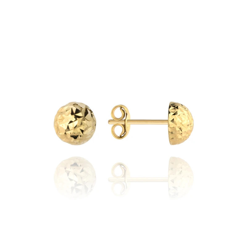 ⭐ Half ball earrings dia. 8 mm diamond stud super light ♥ GoldJewellery ⭐ Half ball earrings dia. 8 mm diamond stud super light ♥ GoldJewellery