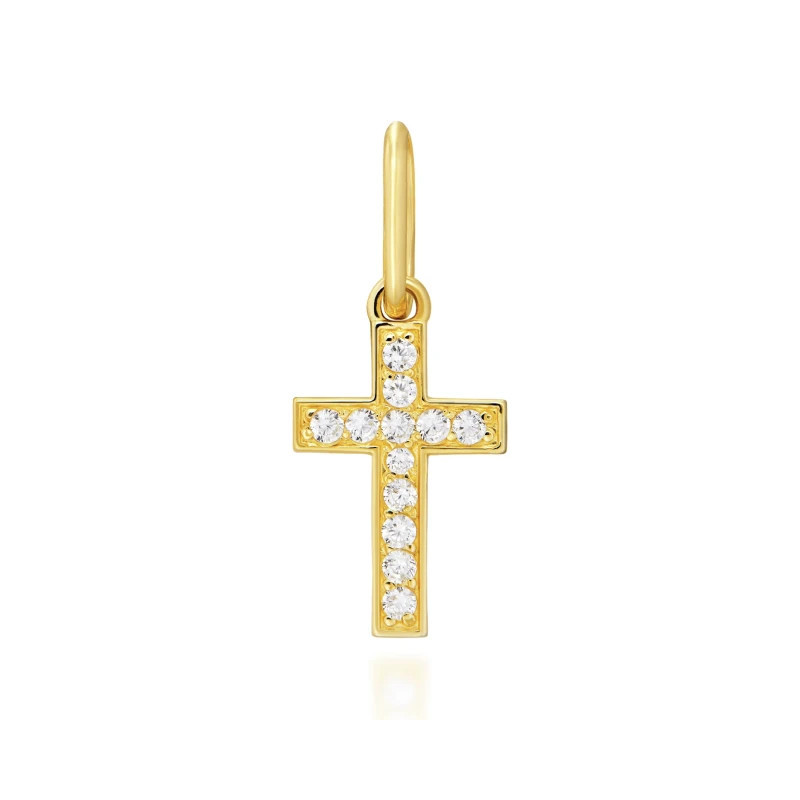 Gold cross, stones, zircons, 333 W3.3020 | GoldJewellery